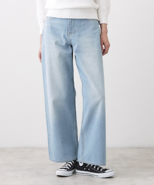 【ユニセックス/洗える】ワイドシルエット12OZデニム