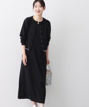 【2点セット・洗える】ニットカーディガン×ノースリーブワンピース