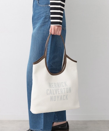 【軽量】ロゴプリントデニム×帆布トートバッグ