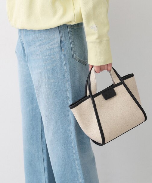 【軽量/2WAY】パイピングコットンリネンミニバッグ