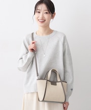 【軽量/2WAY】パイピングコットンリネンミニバッグ