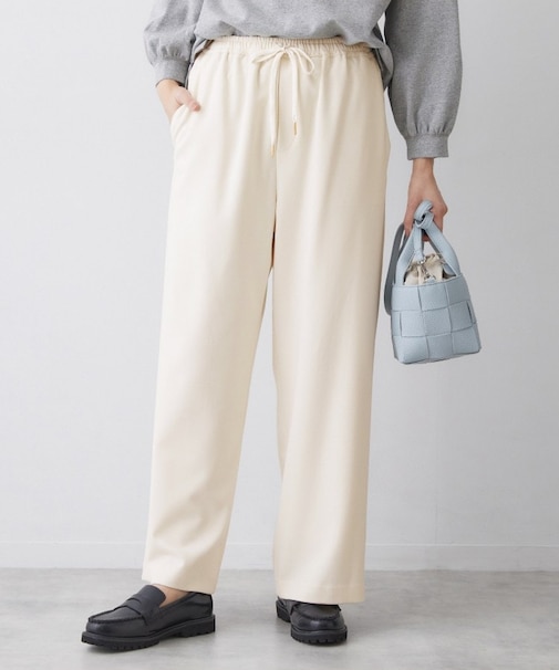 【帯電防止/洗える】ストレッチツイルワイドパンツ