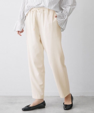 【帯電防止/洗える】ストレッチツイルテーパードパンツ