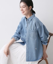 【ユニセックス/洗える】10OZデニムシャツ