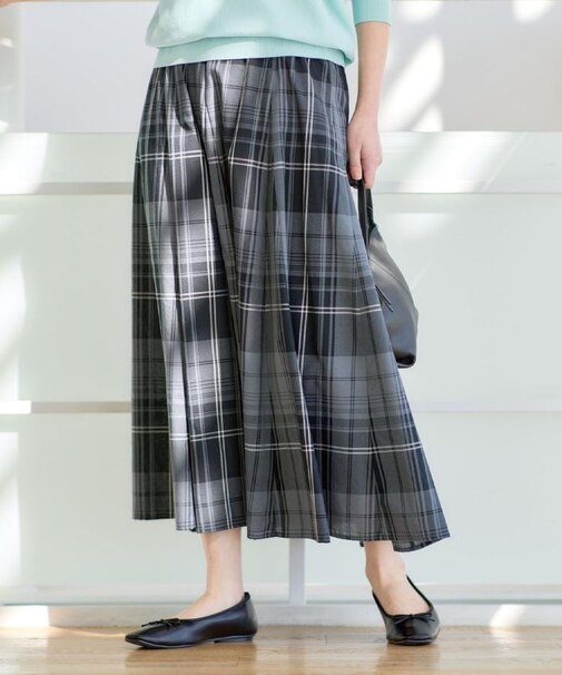 【ウエストゴム/洗える】映えチェック柄スカート
