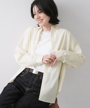 【洗える】バックボタンオーバーシャツ