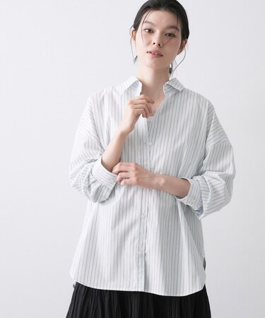 【洗える】バックボタンオーバーシャツ