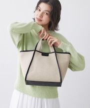 【軽量】コットンリネンパイピングバッグ