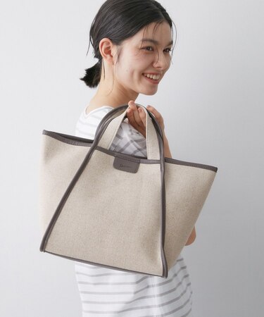 【軽量】コットンリネンパイピングバッグ
