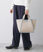 【軽量】コットンリネンパイピングバッグ