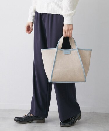 【軽量】コットンリネンパイピングバッグ