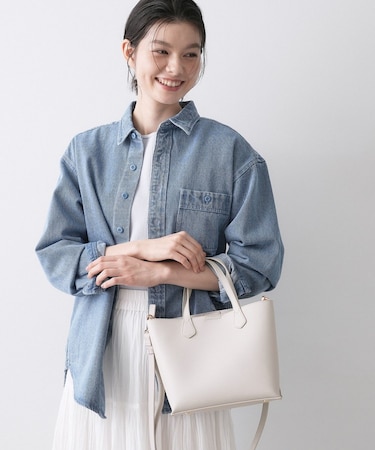 【2WAY/軽量】スクエアトートバッグ