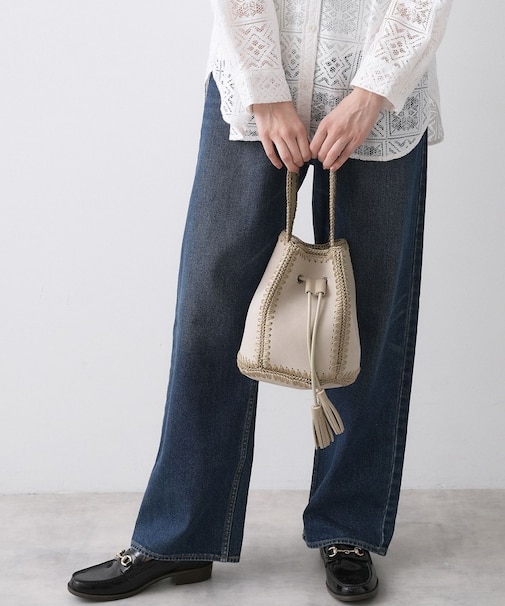 【軽量】スエードライク巾着バケツバッグ