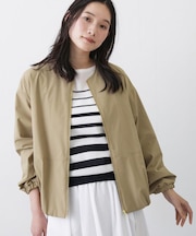 【撥水/洗える】ノーカラーブルゾン