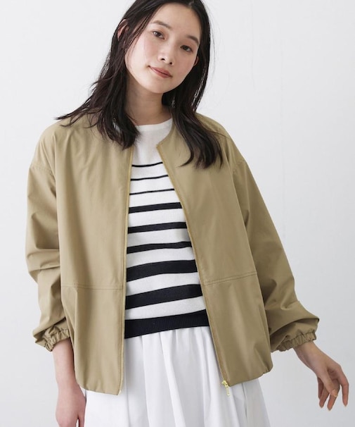 【撥水/洗える】ノーカラーブルゾン