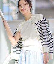 【2点セット/洗える】アンサンブルニット