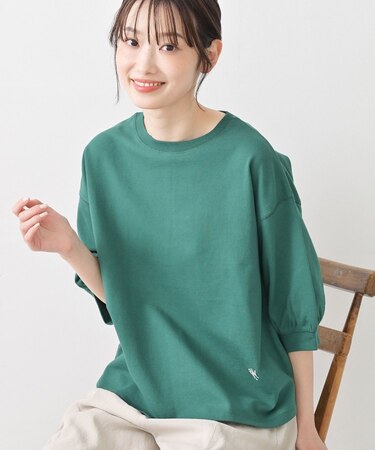 【新色追加／360度可愛い】バックヘンリーカットソー5分袖