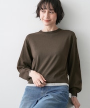 【洗える】バイカラーデザインニット