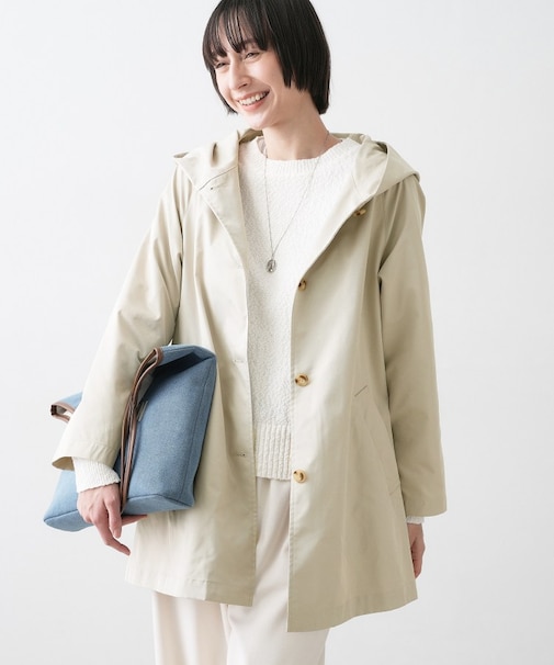 【洗える】フードトレンチコート