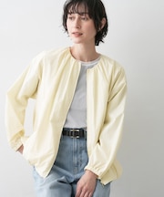 【洗える】コットンナイロンバルーンヘムブルゾン