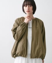 【洗える】コットンナイロンバルーンヘムブルゾン