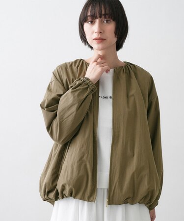 【洗える】コットンナイロンバルーンヘムブルゾン