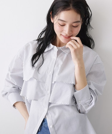 【洗える】フリルブラウス