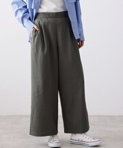 【セットアップ可/洗える】リネンライクワイドパンツ