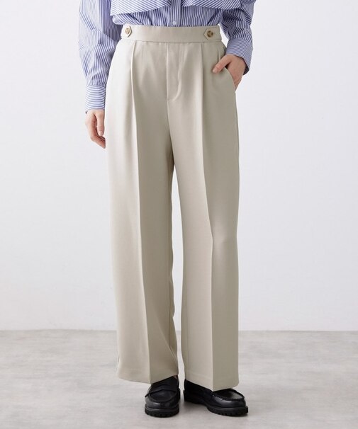 セミワイドフロントボタンパンツ