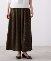 【洗える】ドットワイドパンツ