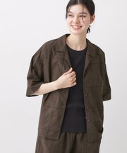 【セットアップ可/洗える】刺繍スクエアレースシャツ