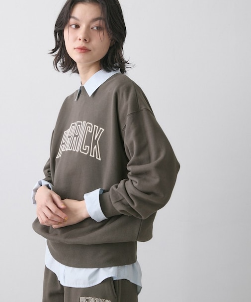 【ユニセックス/セットアップ可】オーガニック裏毛ロゴスウェット