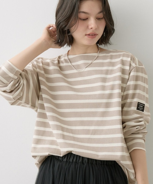 【洗える】クルーネックボーダーカットソー