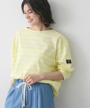 【洗える】クルーネックボーダーカットソー