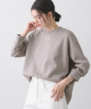 【洗える】8分袖ボンディングカットソー