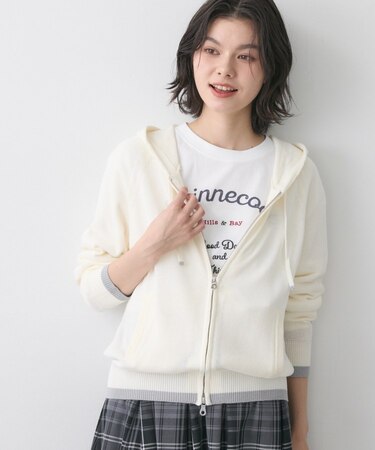 【洗える】リネン混フーデッドパーカー