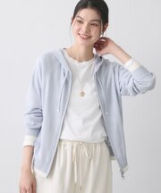 【洗える】リネン混フーデッドパーカー