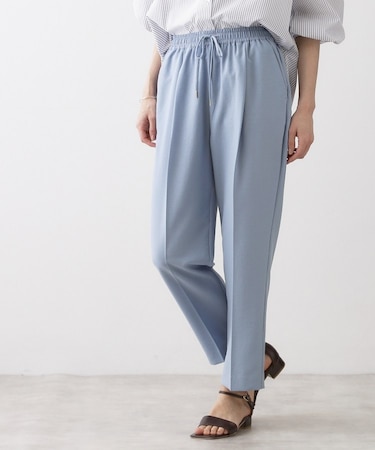 【接触冷感/ウエストゴム/洗える】イージーテーパードパンツ