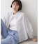 【洗える】バルーンスリーブバンドカラーシャツ