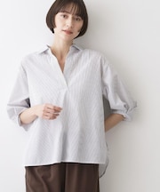 【洗える】スキッパーシャツブラウス