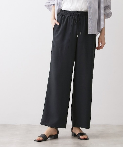 【接触冷感/ウエストゴム/洗える】イージーワイドパンツ