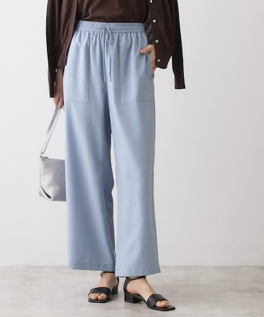 【接触冷感/ウエストゴム/洗える】イージーワイドパンツ