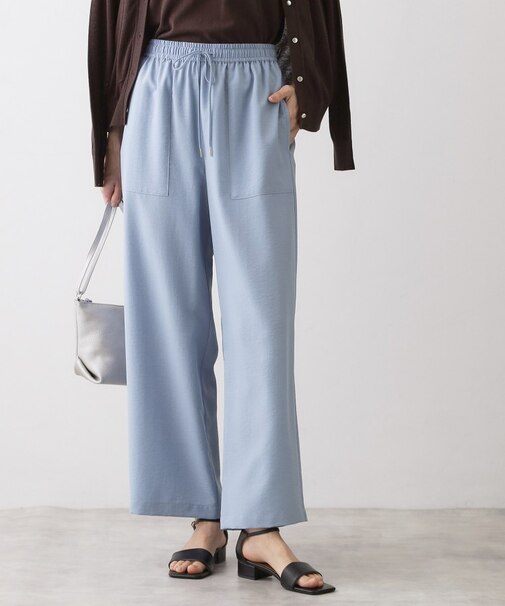 【接触冷感/ウエストゴム/洗える】イージーワイドパンツ