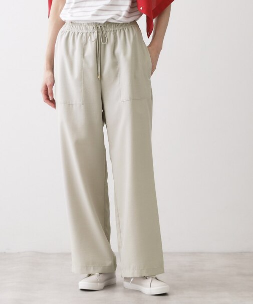 【接触冷感/ウエストゴム/洗える】イージーワイドパンツ