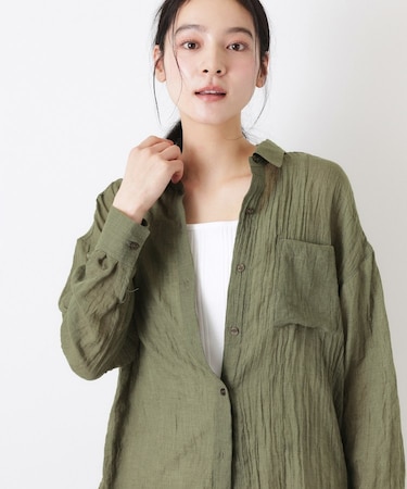 【洗える】シアーカラーシャツ