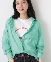 【洗える】シアーカラーシャツ