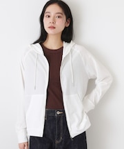 【ユニセックス/洗える】ドライタッチコットンジップパーカー