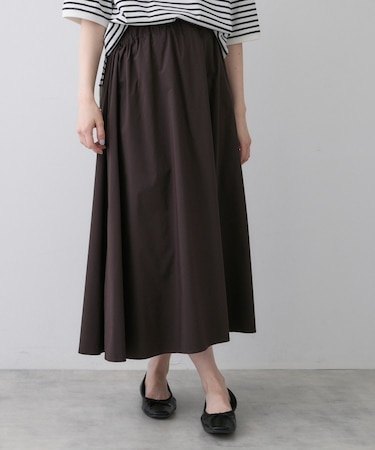 【ウエストゴム/洗える】フレアギャザースカート