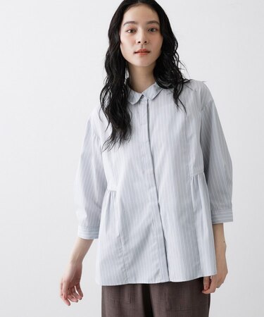 【洗える】切替フレアシルエットシャツ