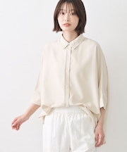 【セットアップ可/洗える】リネンブレンドドルマンシャツ